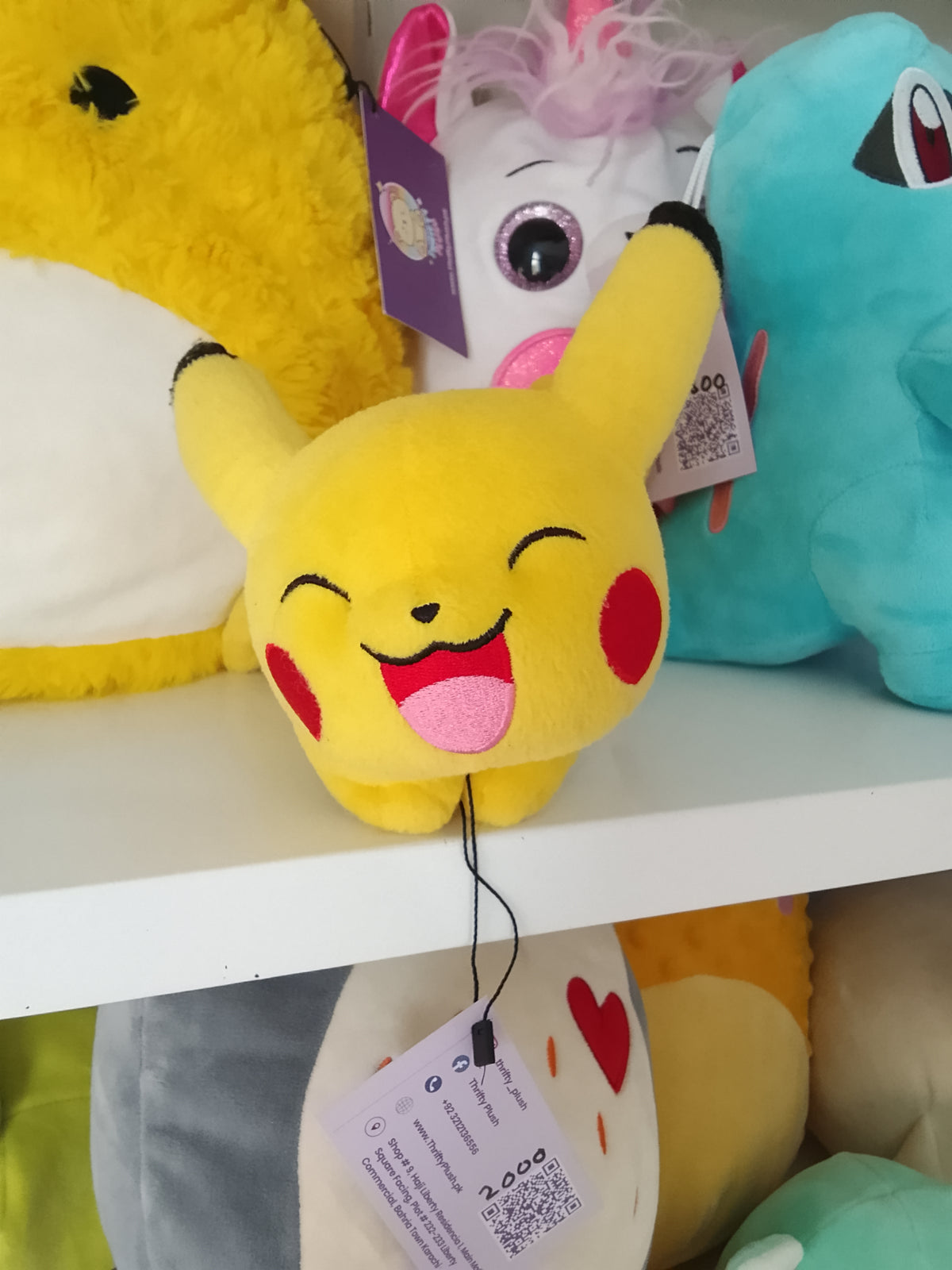 Pikachu plush toy from the Pokémon franchise.