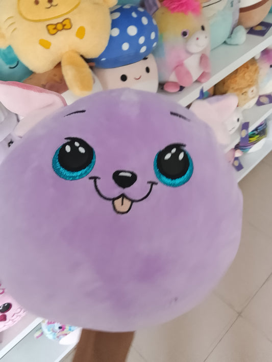 Ty Squish-A-Boo Bitsy purple dog plush toy.