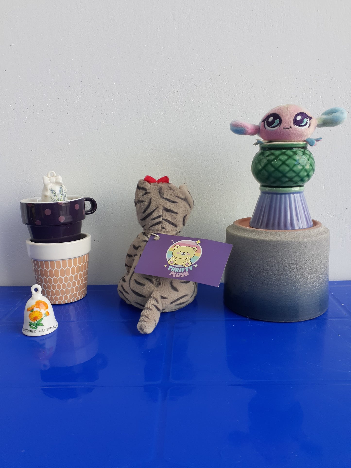 Botique Gray Striped Cat 5" Mini  Plushie