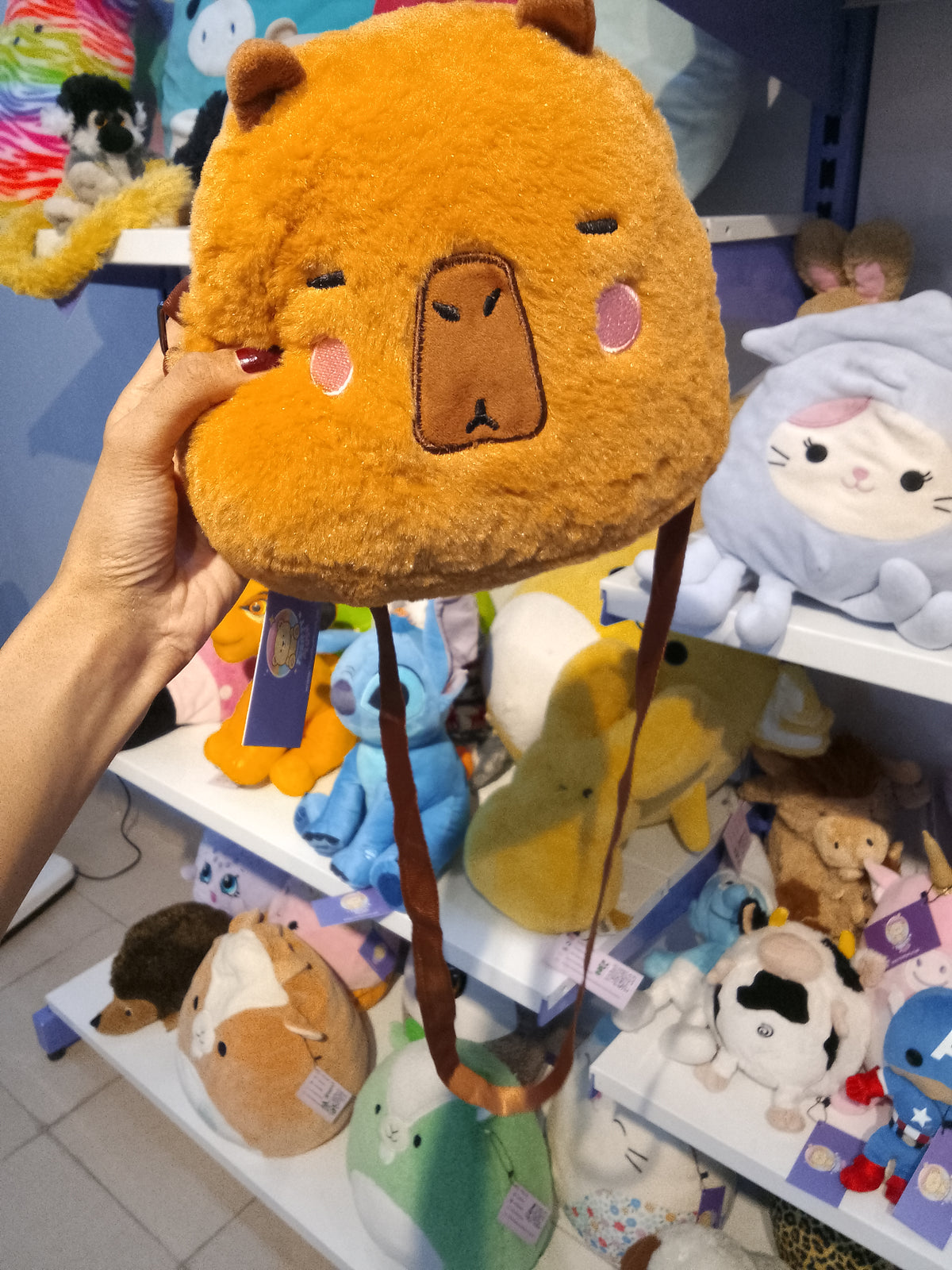 Kawaii Cartoon Capybara Plush Crossbody / Sling Bag