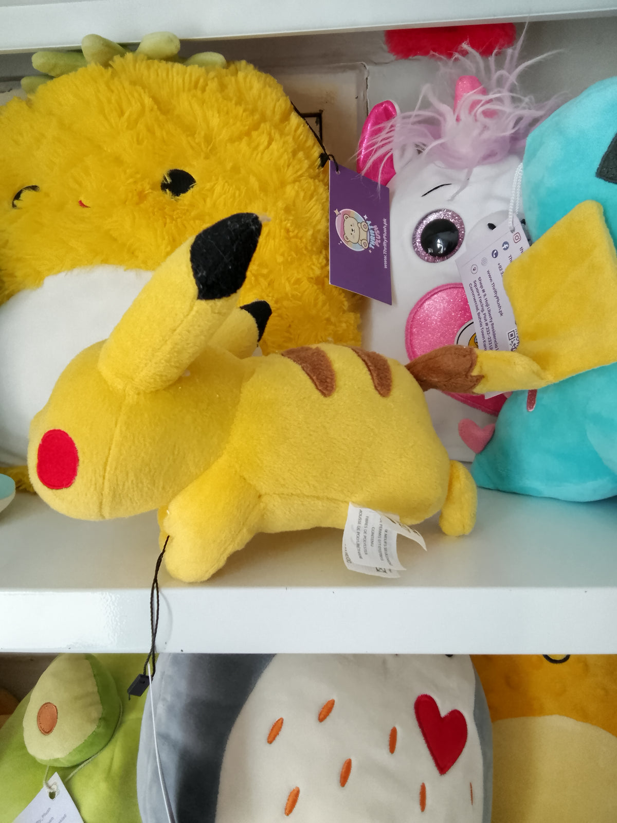 Pikachu plush toy from the Pokémon franchise.