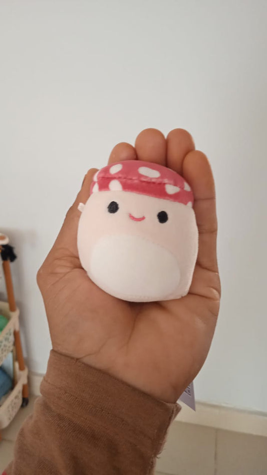 Malcolm the Mushroom plush toy.