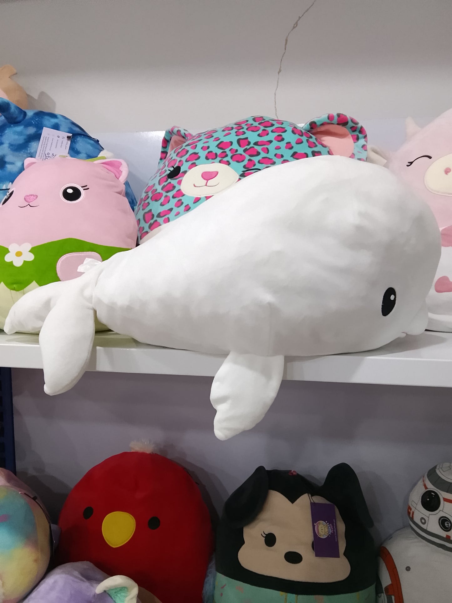 White Beluga Whale plush toy, likely from a collection of sea-themed stuffed animals.