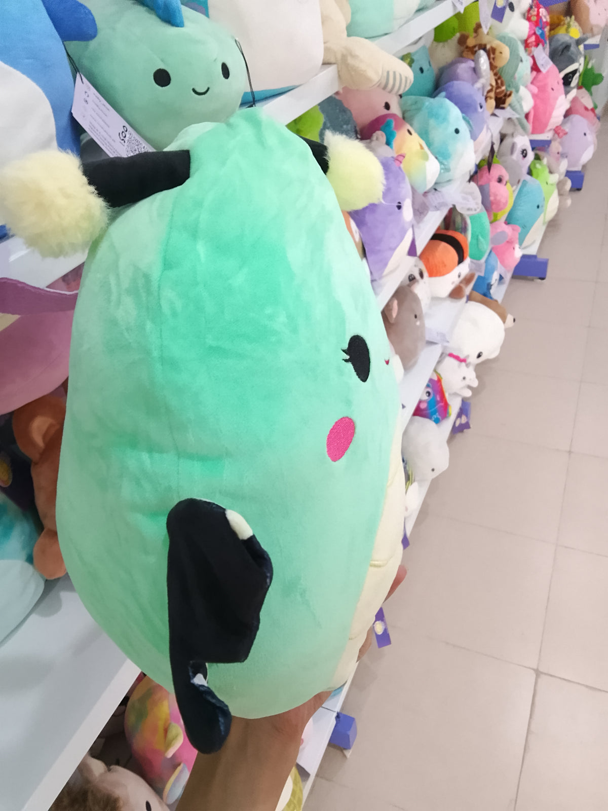 Squishmallows plush toy featuring Reina the Butterfly in a green color.