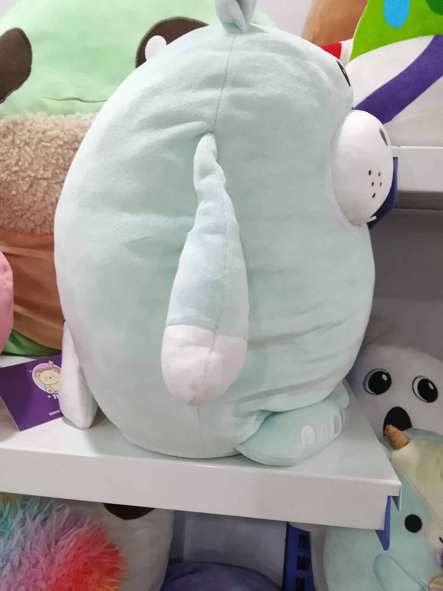 Mint green Hippo Plush Toy.