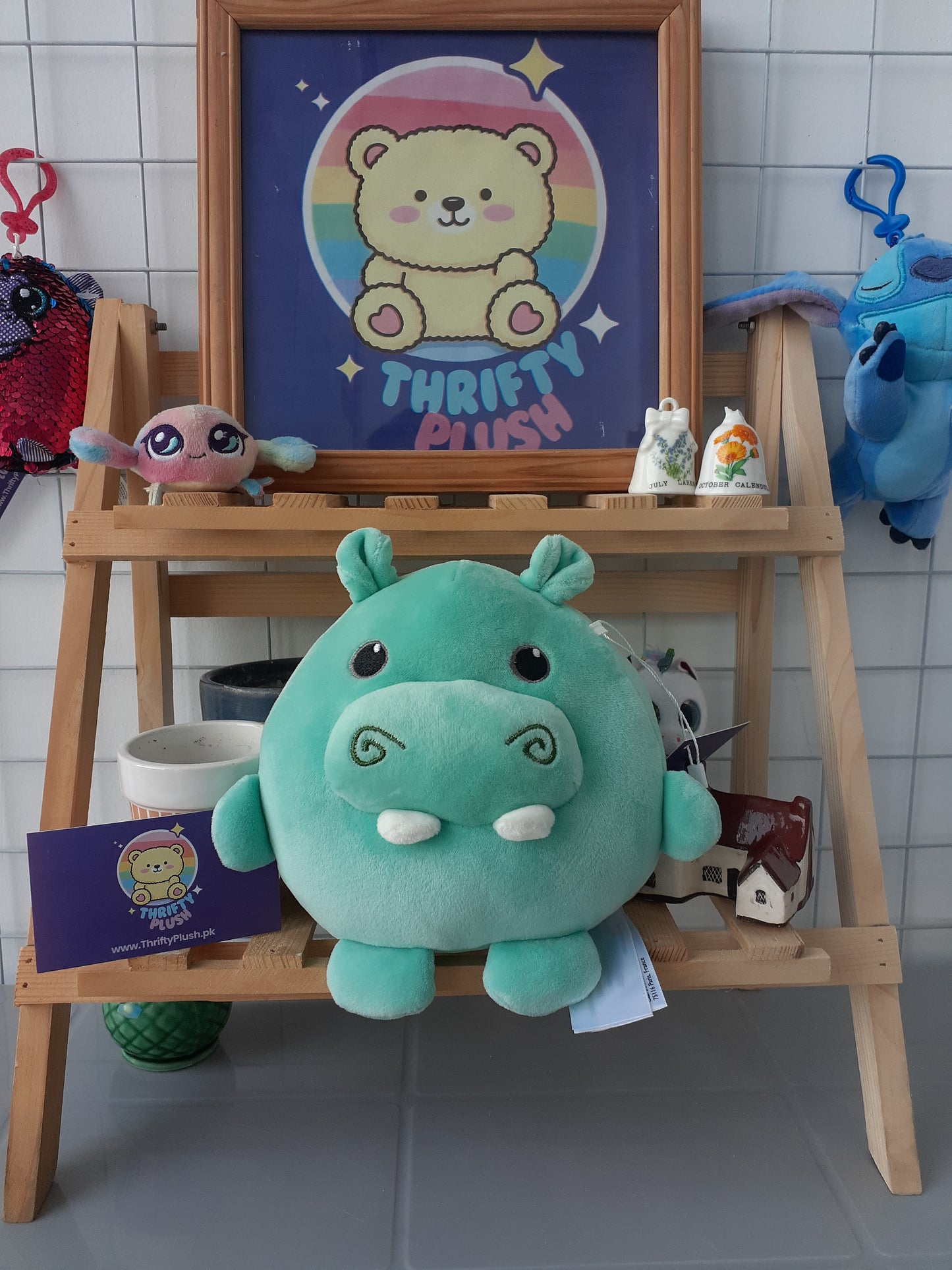 Green Hippo Plush Toy From Thrifty Plushi