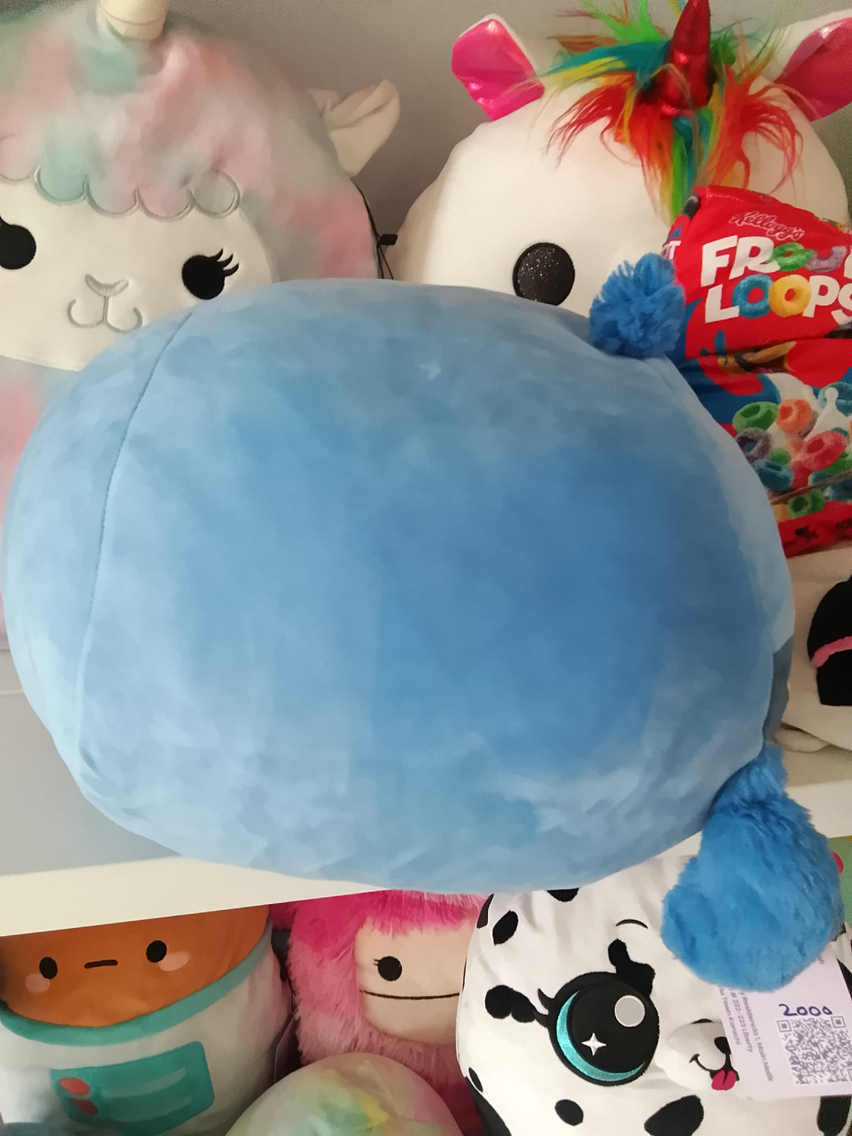 Squishmallows Stackables Babs the Blue Jay stuffed plush.