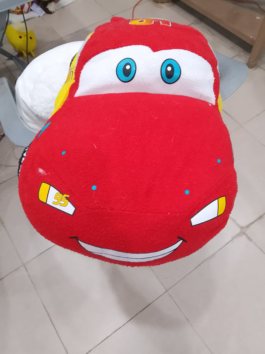 Disney Pixar Cars Lightning McQueen stuffed plush toy pillow.
