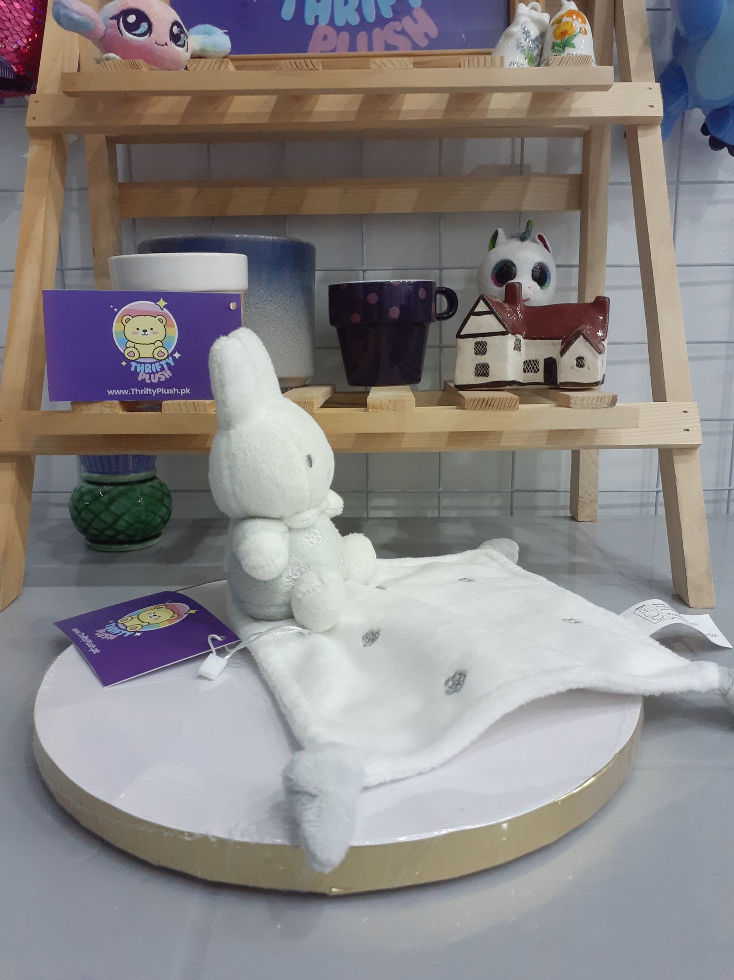 Miffy Blankie Fluffy Blue, A Soft Comfort Blanket Plushie