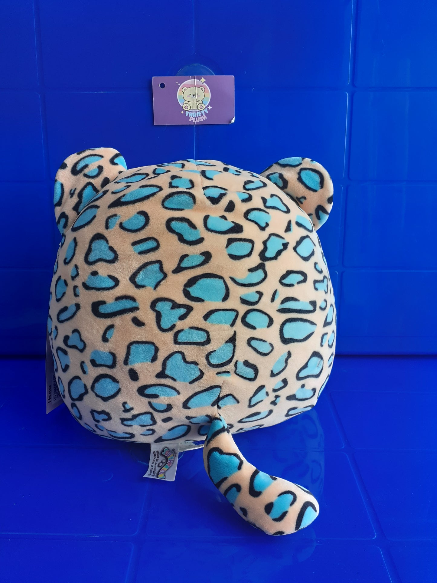 Squishmallows Plushie Toy, specifically Liv The Teal Leopard. 