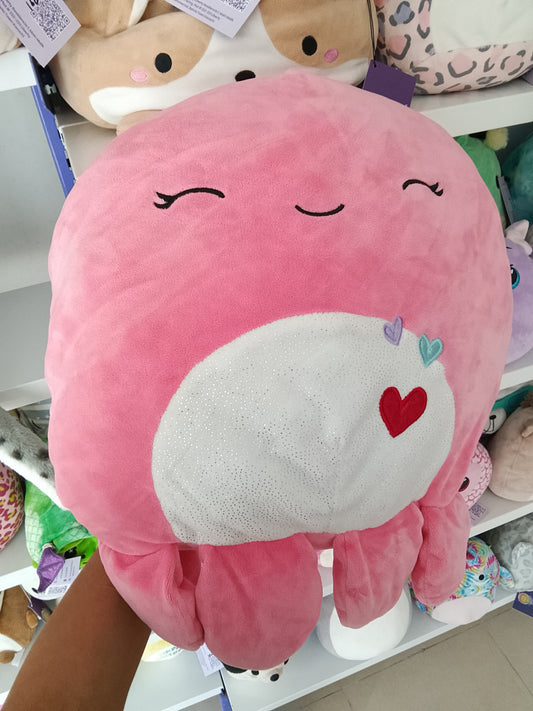 Abby the Octopus, a pink Squishmallow character from the Valentine and Sealife Squads.