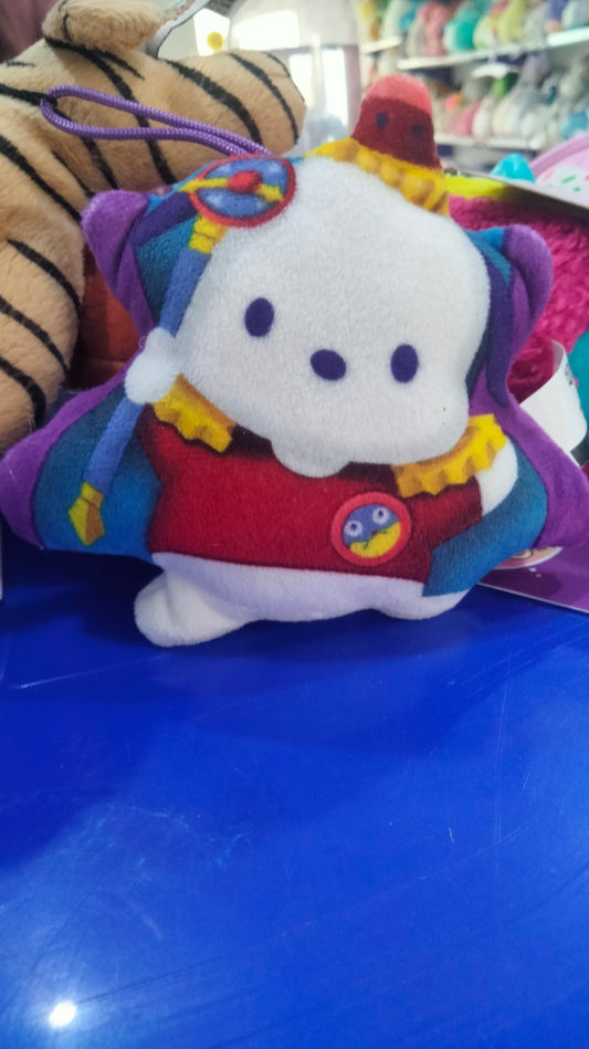 Hello Kitty dressed as the Dark Magician from the Yu-Gi-Oh! franchise