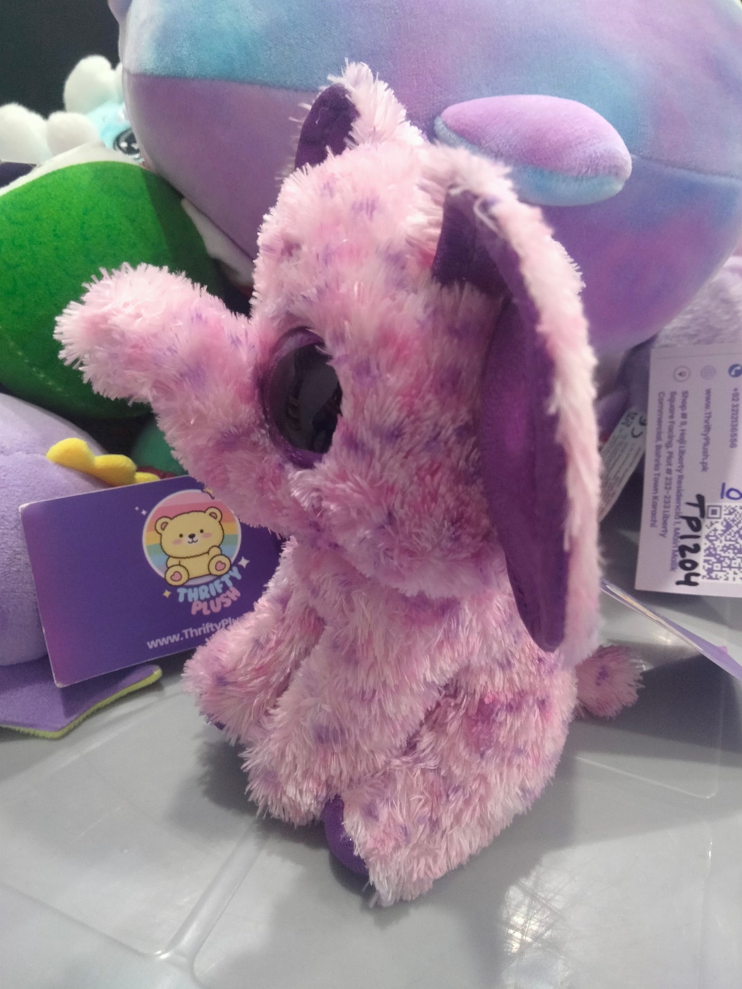 Ty Beanie Boos Eva pink elephant plush toy.