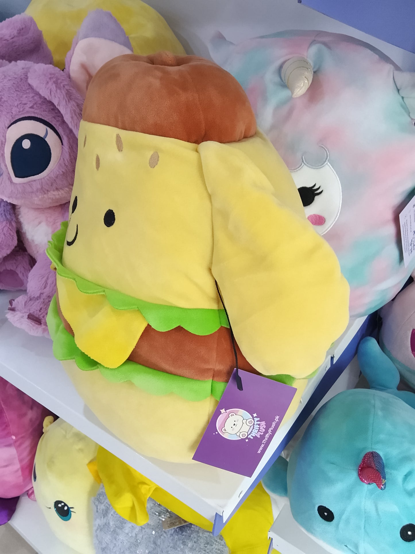 Pompompurin Burger from the Squishmallow Plush Toy.