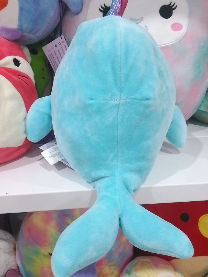 Squishmallows blue Wally the Narwhal plush toy
