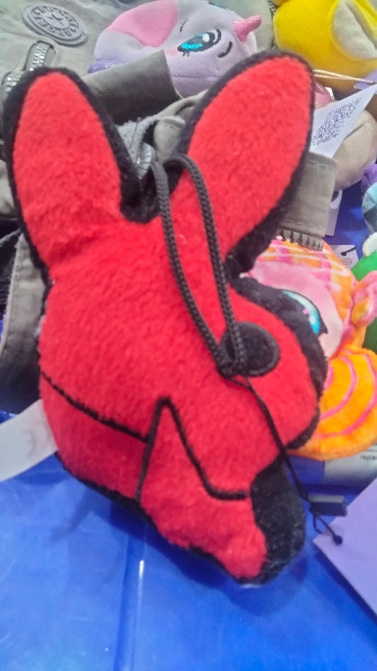 This is a red Playboy bunny plush pillow.