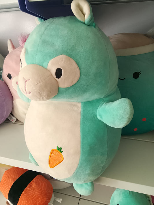 Squishmallow Hug Mees "Pierre" Alpaca plush in mint green.