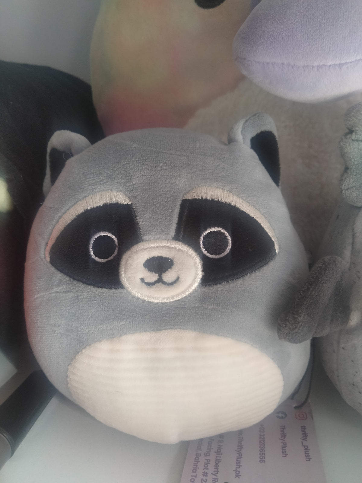 Raccoon plush toy.