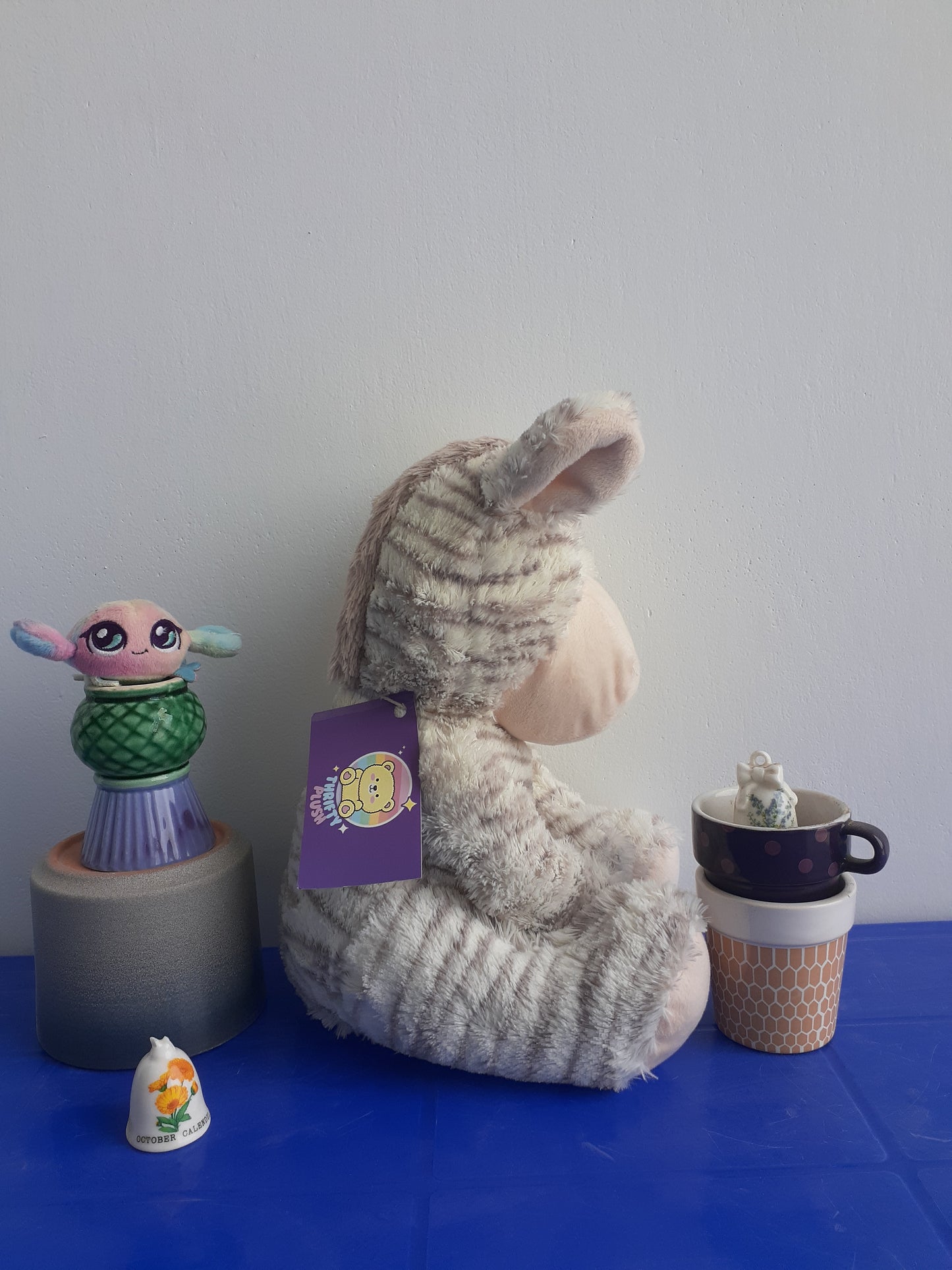 Mon Petit Chou Grey Zebra Plush Soft Toy,