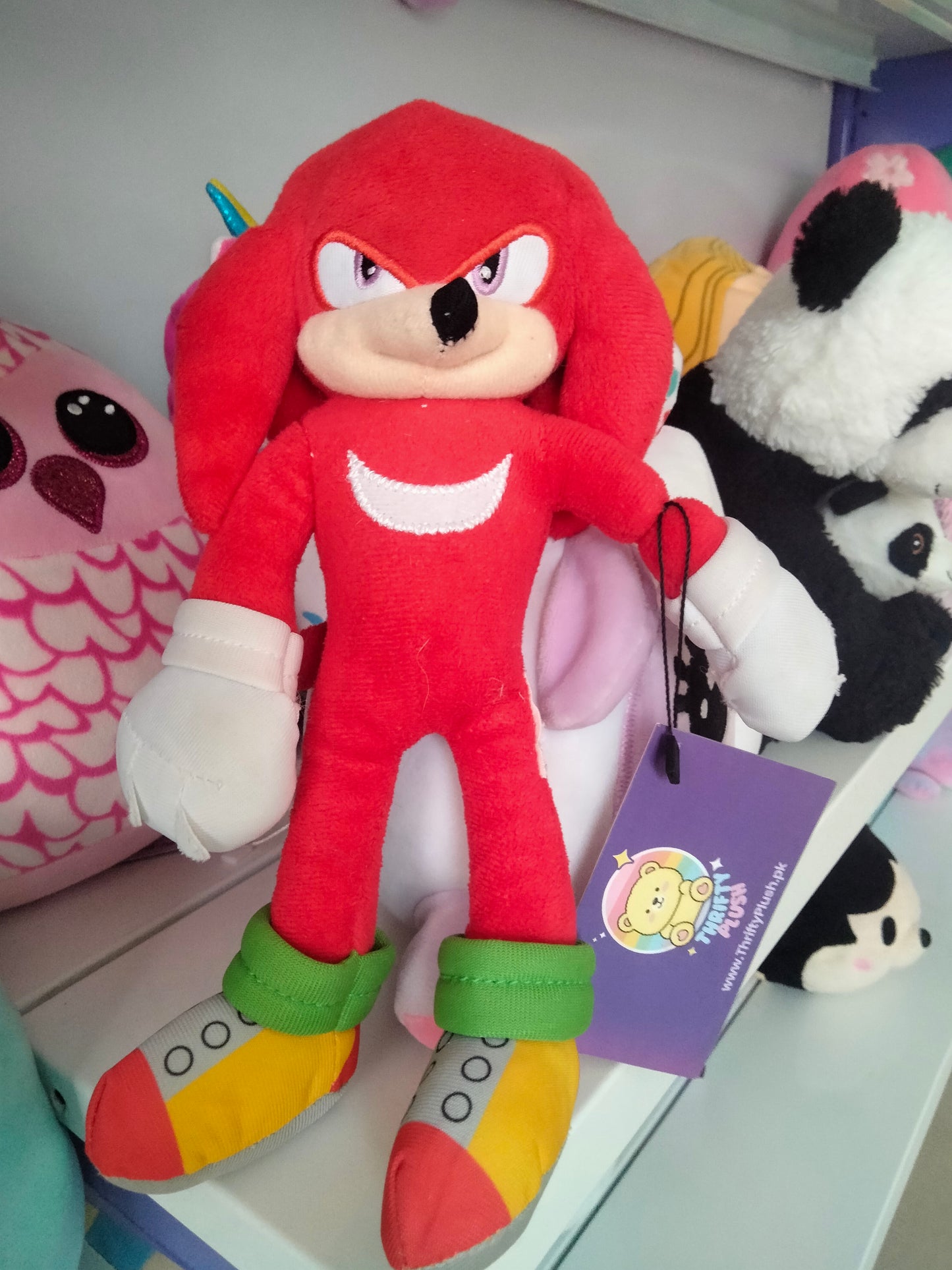Knuckles the Echidna plush toy.