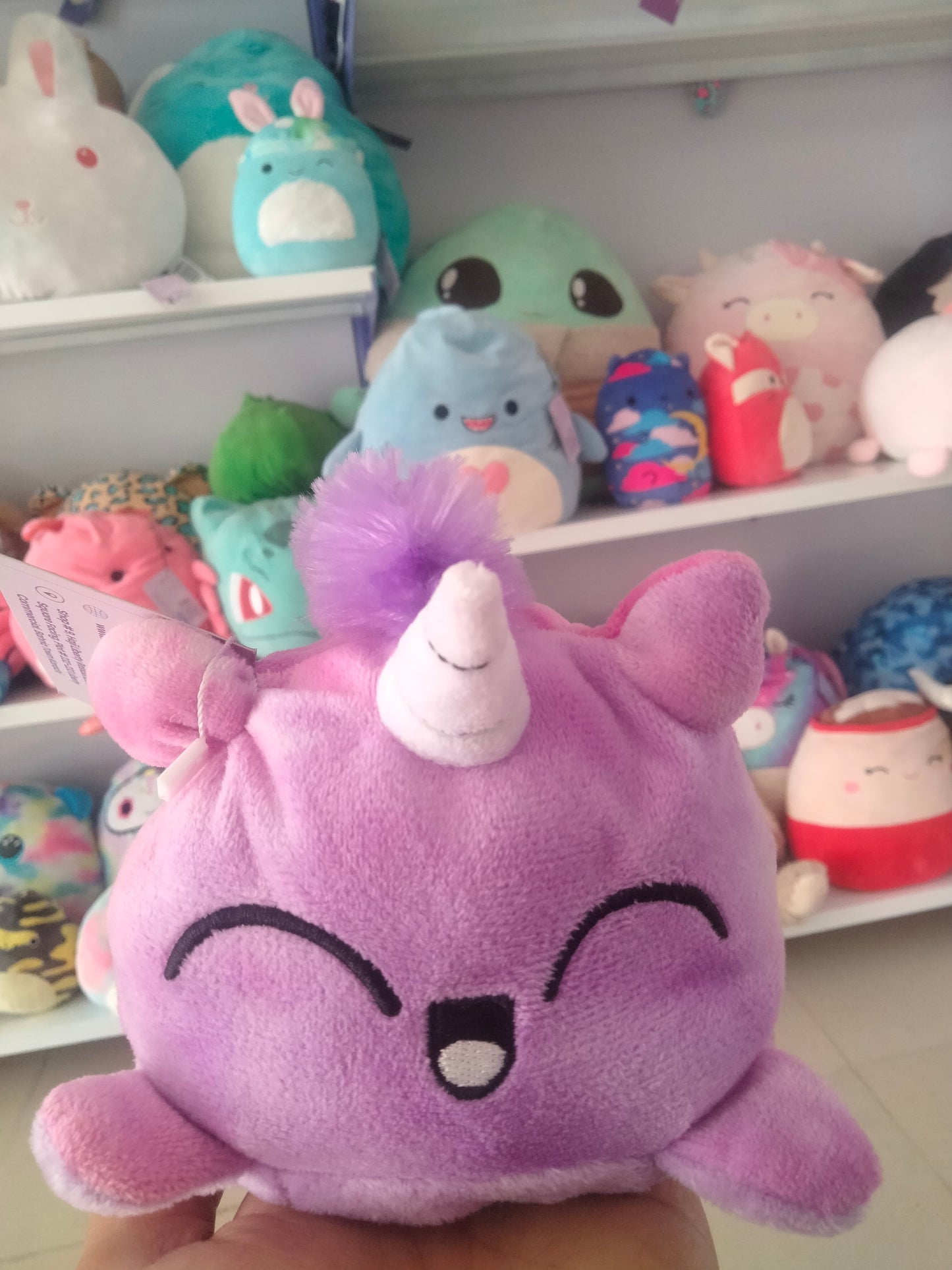 Reversible unicorn plush toy,