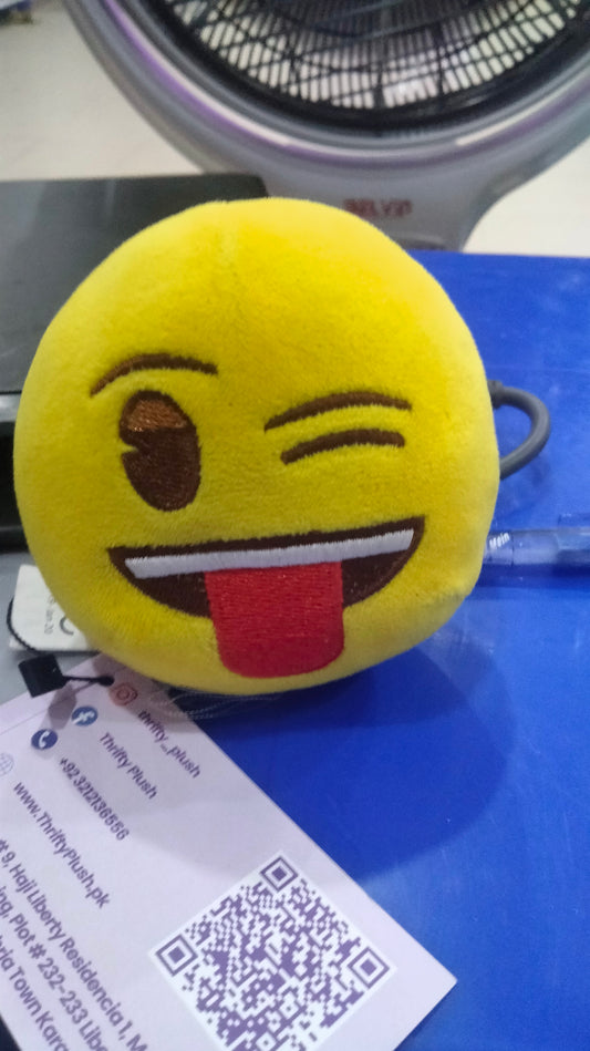 winking tongue-out emoji plush toy