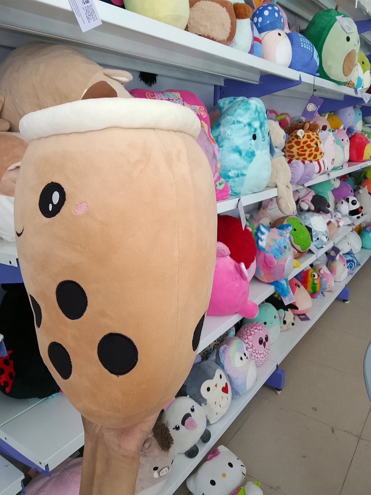 Boba Milk Tea plush doll bubble tea cup with tapioca pearls.