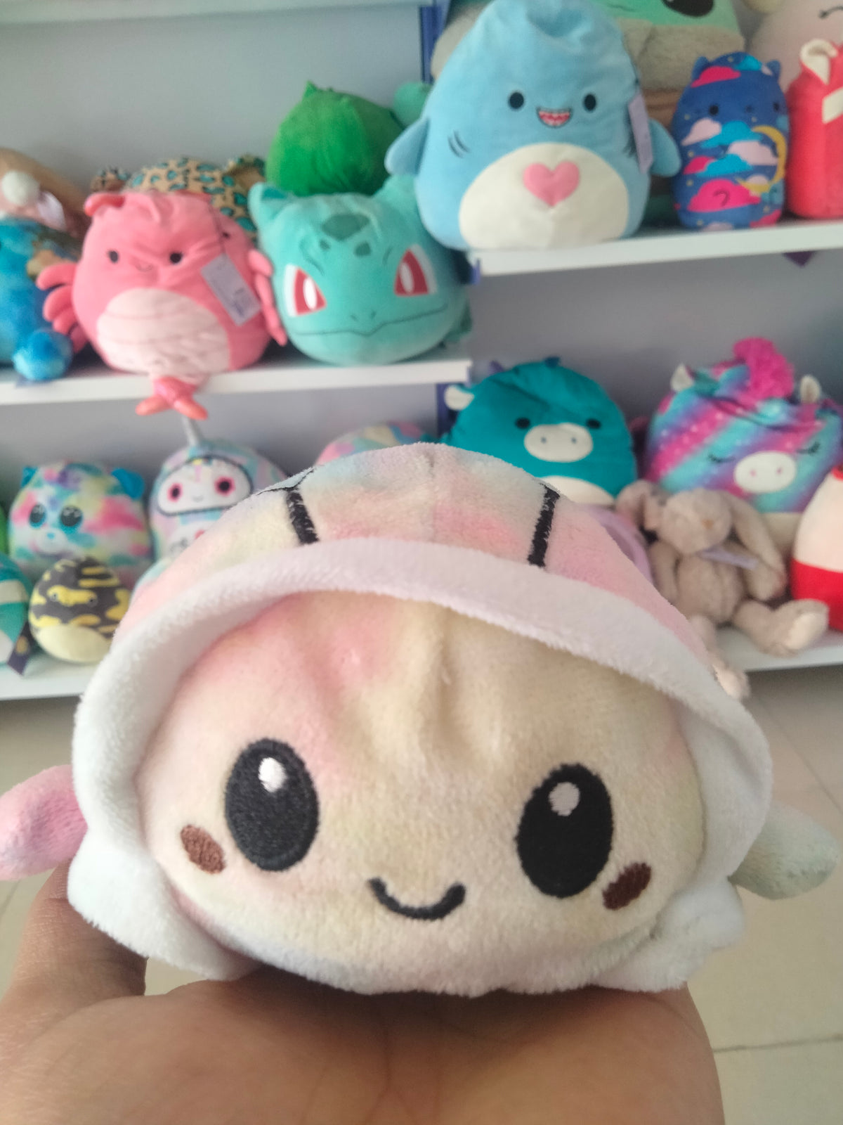 Reversible turtle plush toy,
