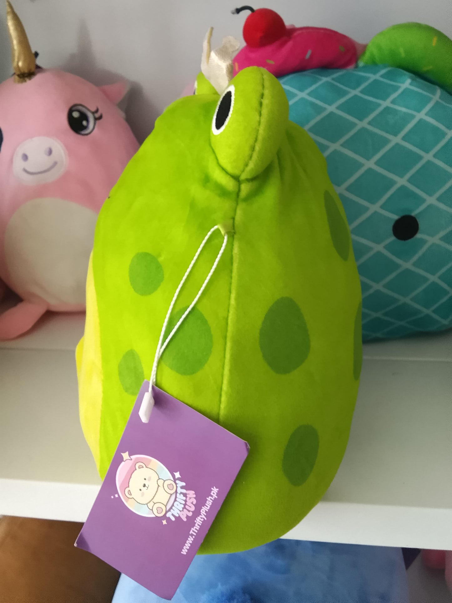 Squishmallows Baratelli the Prince Frog plush toy.