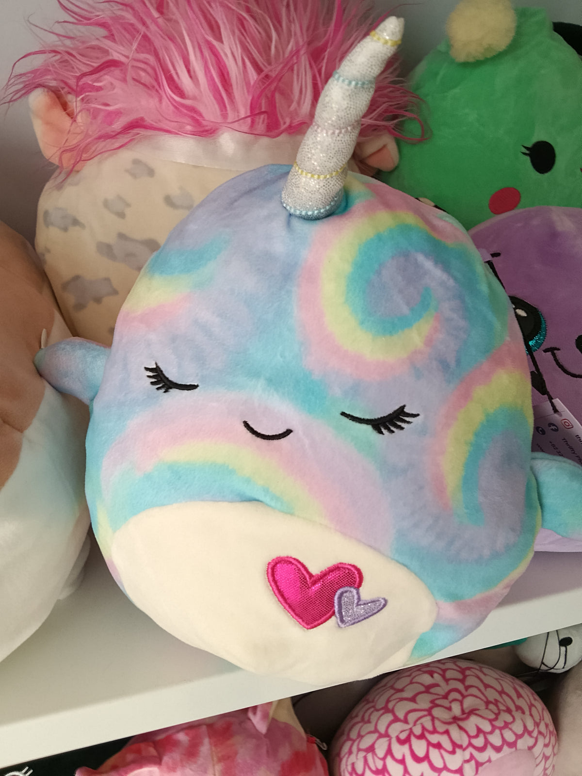 Ter, a narwhal Squishmallow specifically from the Valentine limited edition collection.