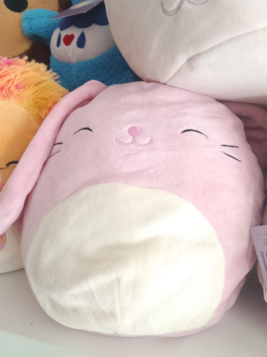 Squishmallows plush toy featuring the character Bop the Pink Bunny.