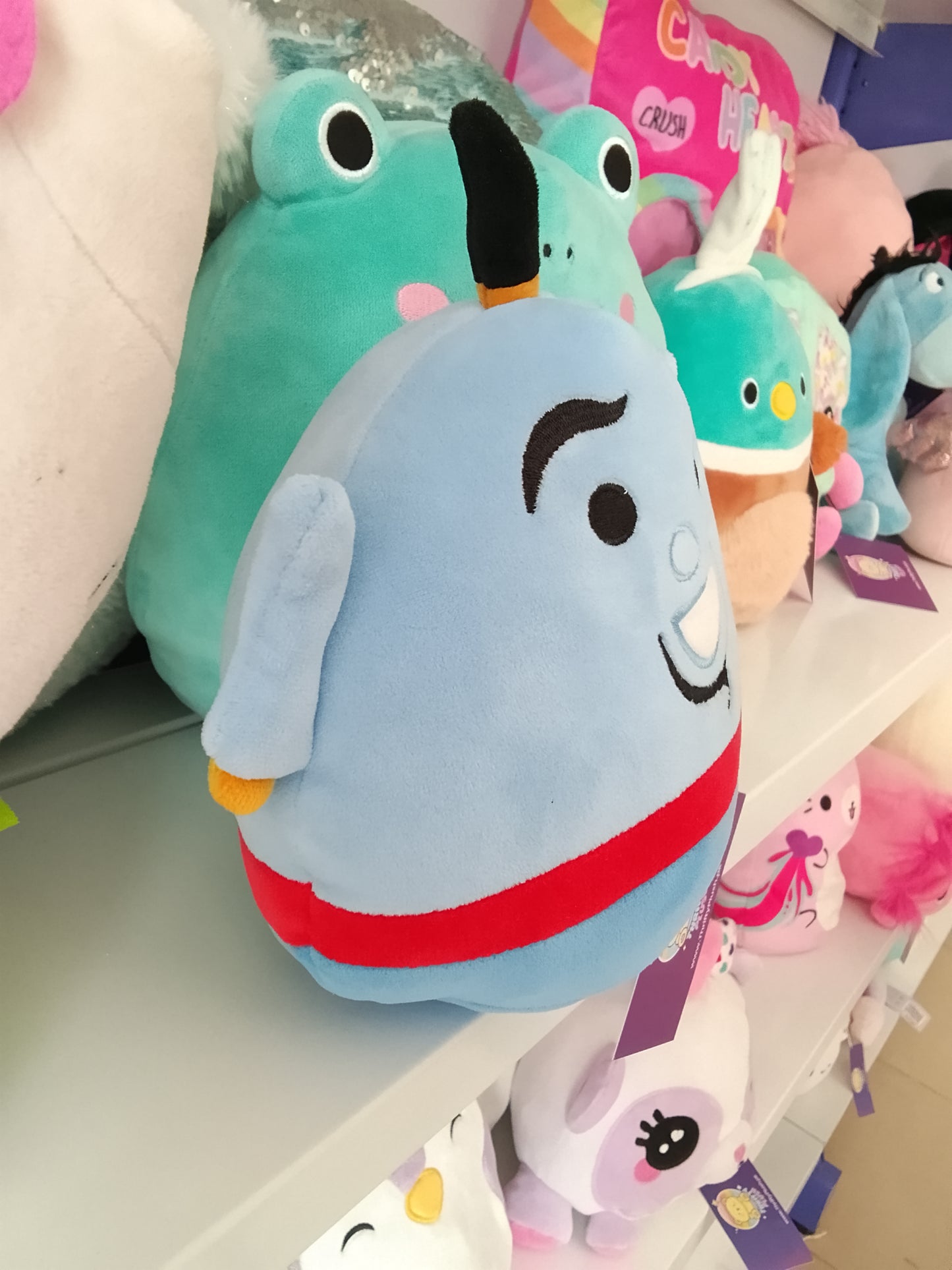 Squishmallows Disney Genie plush toy.