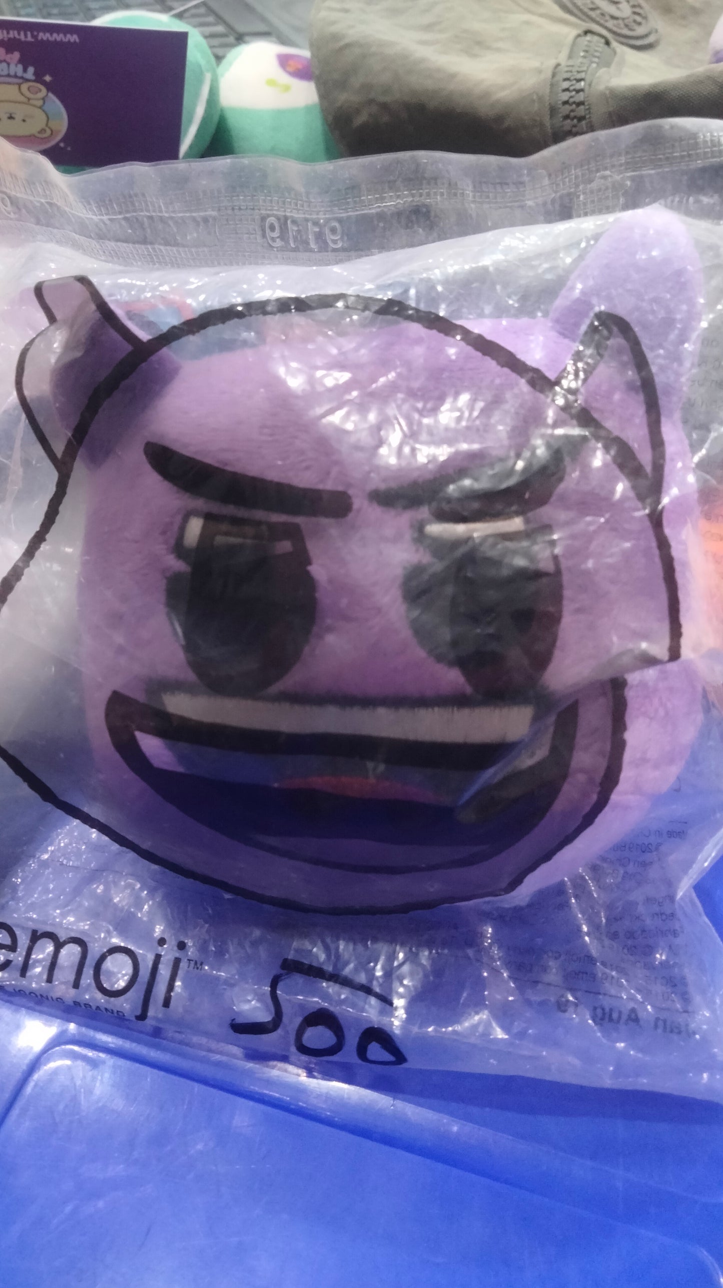 Burger King Emoji promotional purple devil plush toy.
