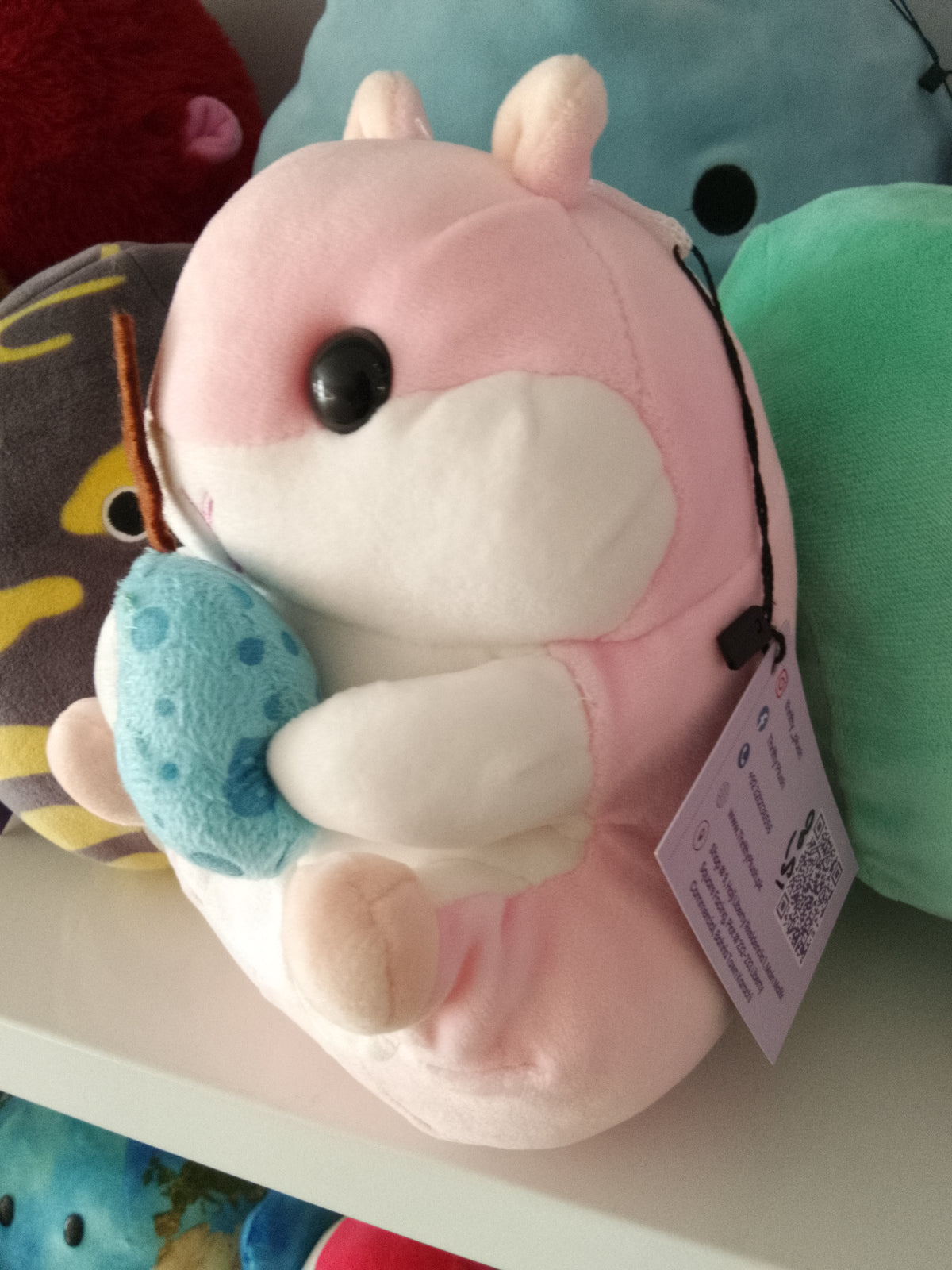 Coroham Coron Sweets hamster doll, likely in the "Ichigo-chan" pink version.