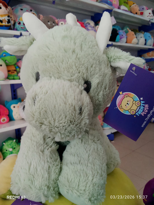 Baby Green Dragon Plush Rattle Toy.