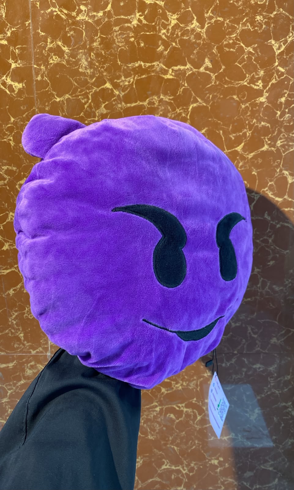 Purple Devil Emoji Plush Pillow