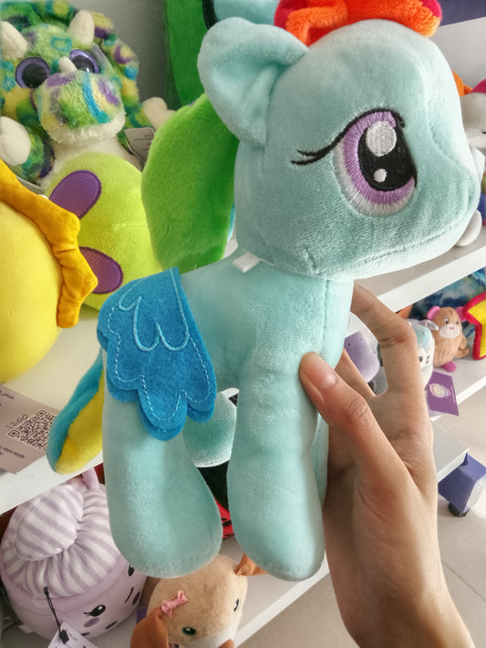Rainbow Dash plush toy.