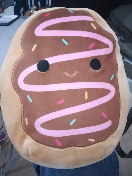 Squishmallows  Deja the Donut with brown icing, pink drizzle, and colorful sprinkles Plush toy.