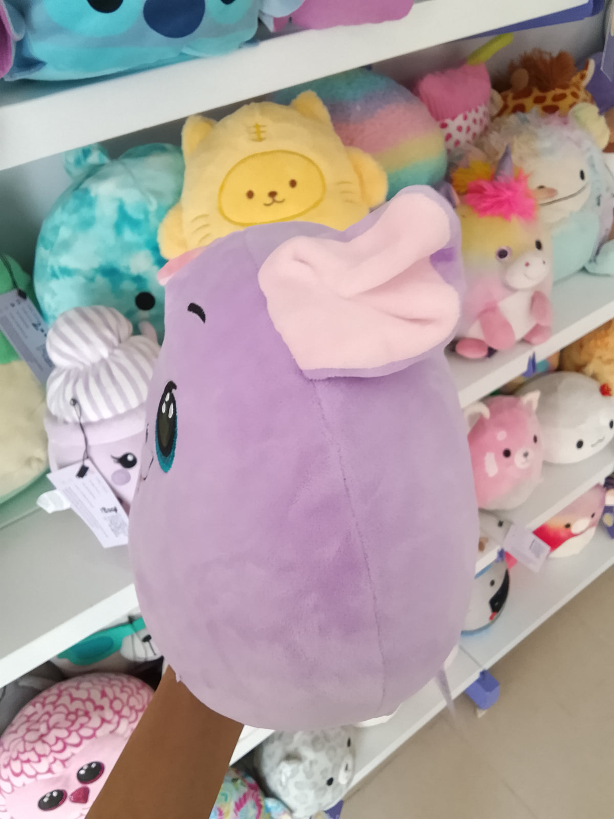 Ty Squish-A-Boo Bitsy purple dog plush toy.