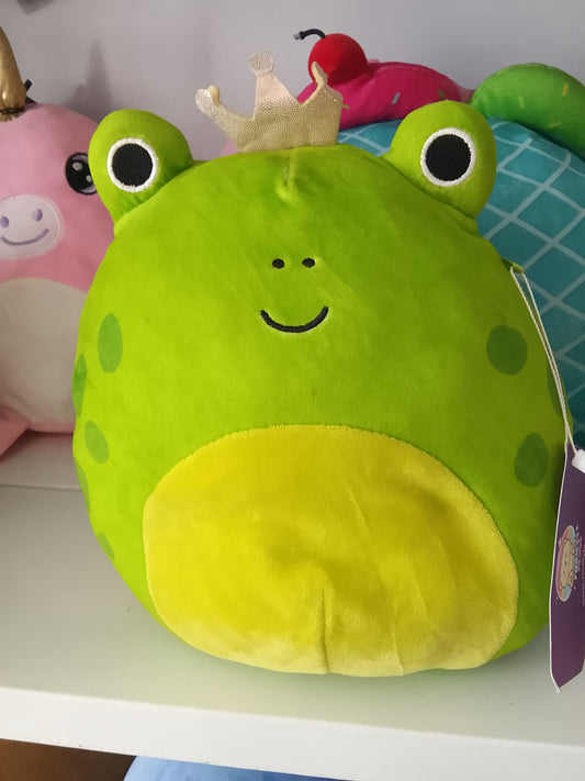 Squishmallows Baratelli the Prince Frog plush toy.