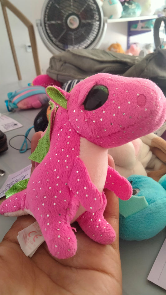 Beanie Boos Darla the Pink Dragon plush toy.