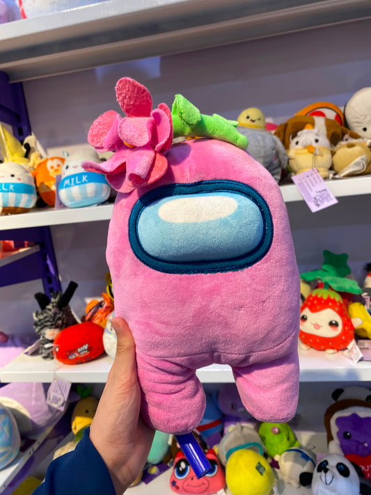 Pink Among Us plush toy.