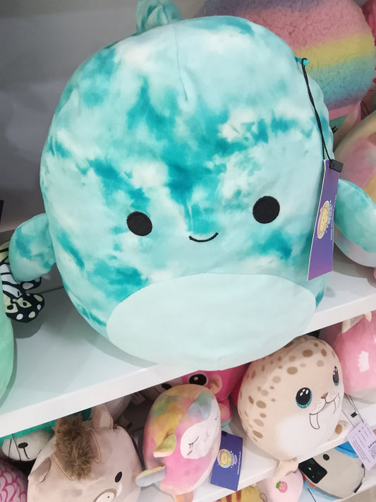 Squishmallows Danika the Blue Tie-Dye Dolphin plush toy.