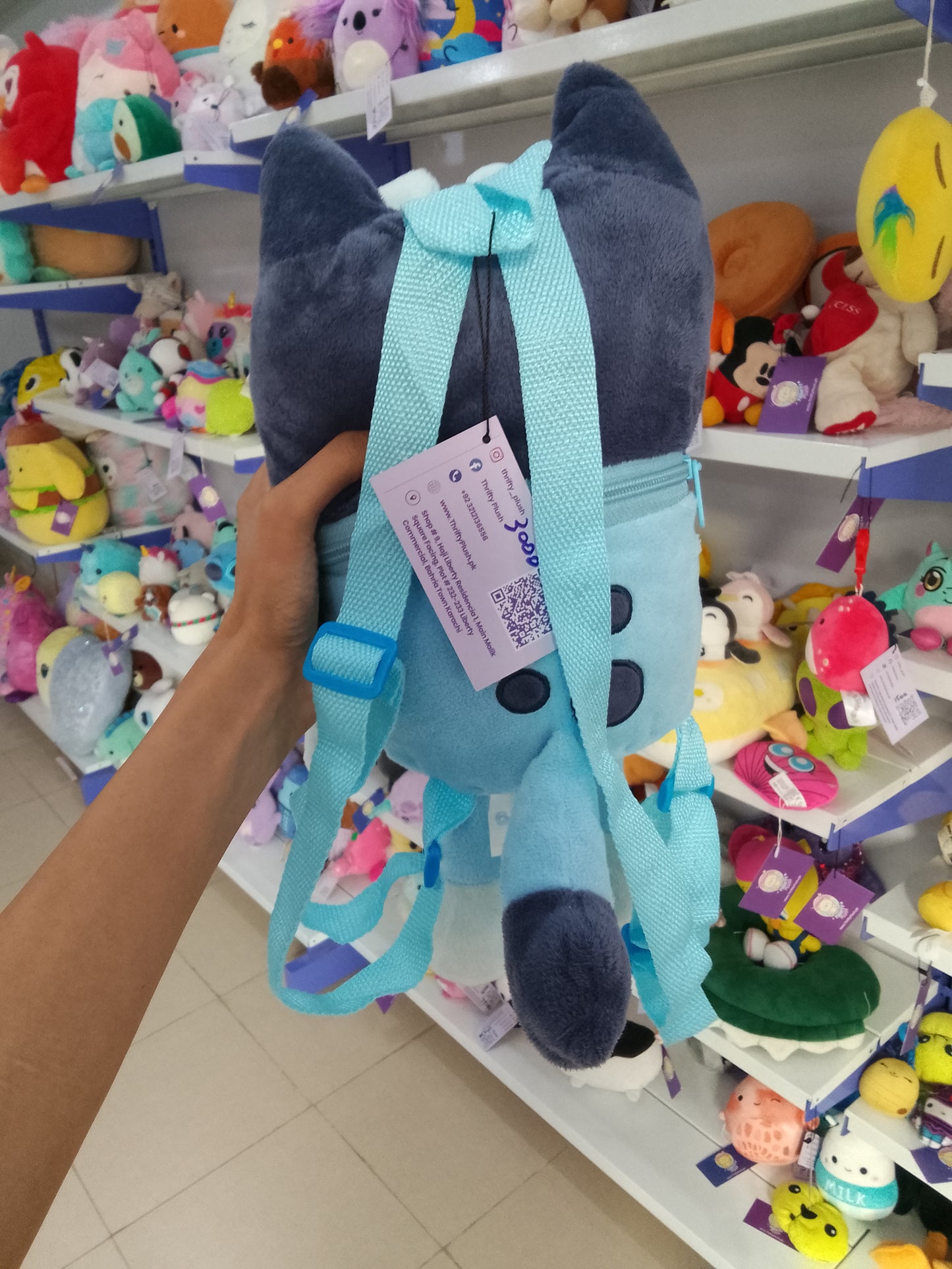 Bluey plush backpack.