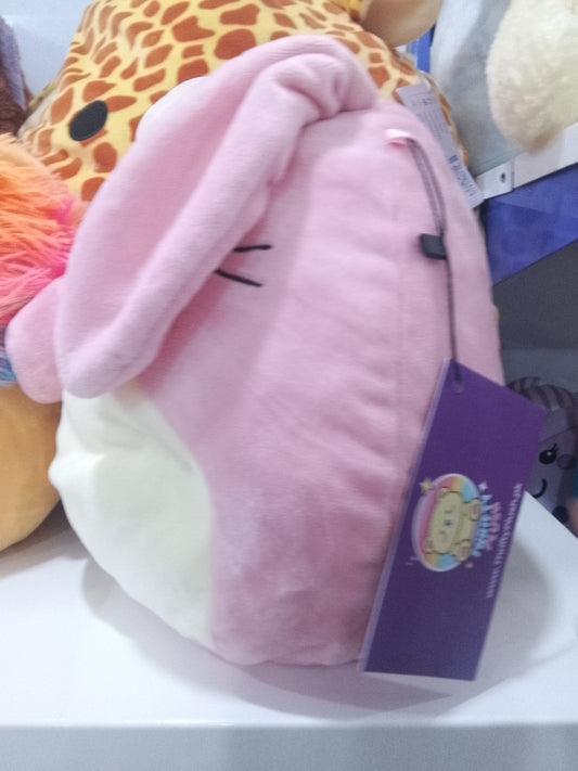 Squishmallows plush toy featuring the character Bop the Pink Bunny.