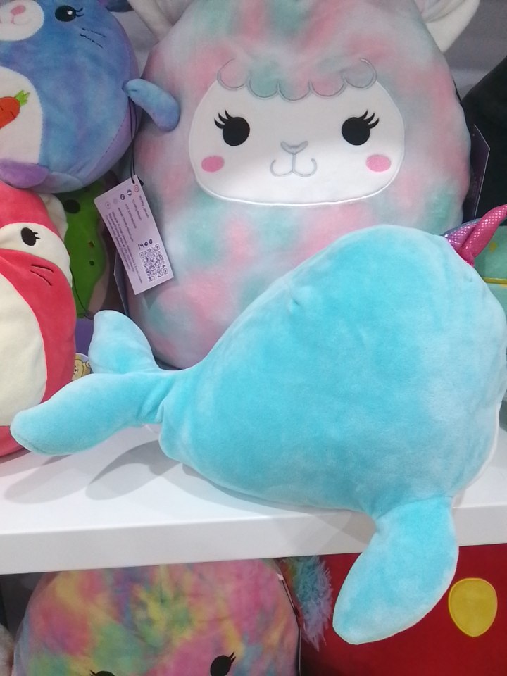 Squishmallows blue Wally the Narwhal plush toy