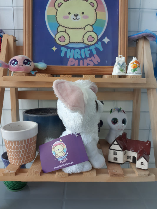 Ty Beanie Boo Named Phoenix, A White Fennec Fox With Large, Sparkly Golden Eyes And Pink 