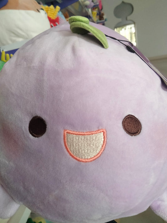 A soft, purple fruit-themed plush toy from Thrifty Plush.