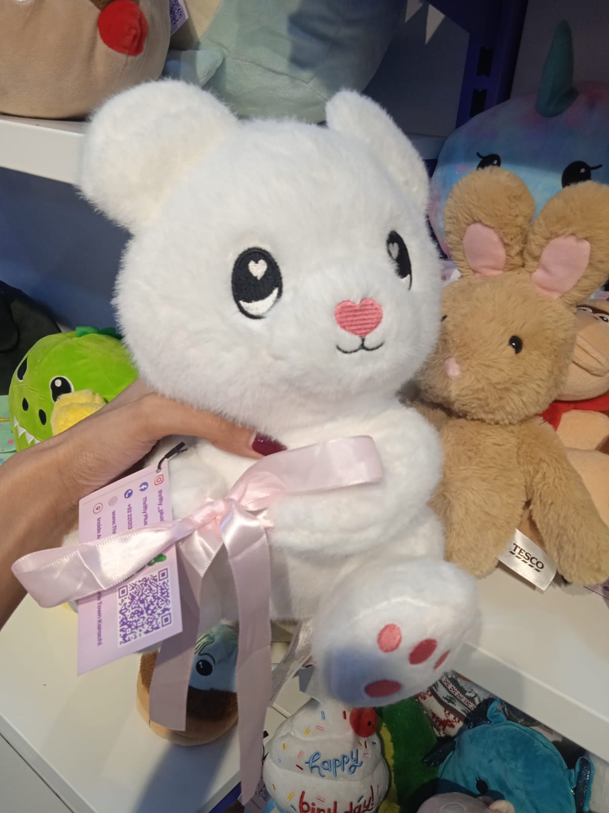 PeekaPets Peek-A-Boo White Bear Plush Toy