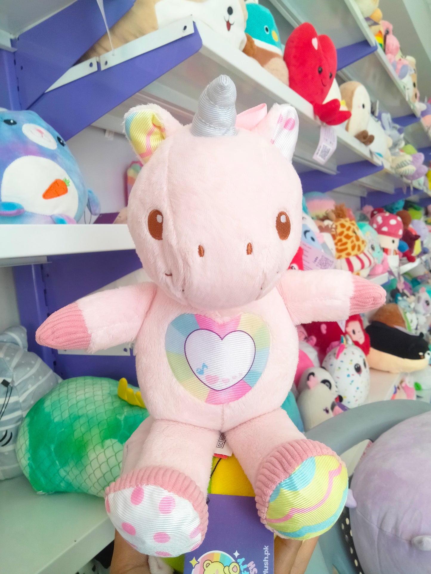 Colourful Cuddles Unicorn Plush toy.
